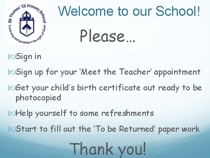 Welcome to our School! Please… Sign in Sign up for your ‘Meet the Teacher’