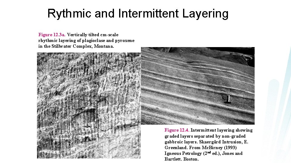 Rythmic and Intermittent Layering Figure 12. 3 a. Vertically tilted cm-scale rhythmic layering of