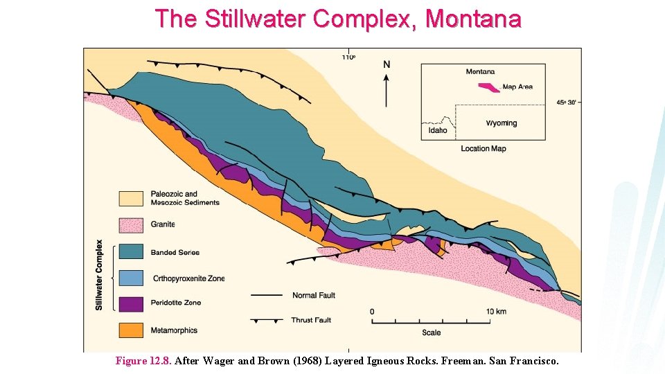 The Stillwater Complex, Montana Figure 12. 8. After Wager and Brown (1968) Layered Igneous