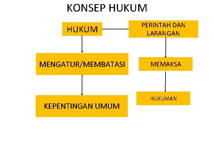 KONSEP HUKUM MENGATUR/MEMBATASI KEPENTINGAN UMUM PERINTAH DAN LARANGAN MEMAKSA HUKUMAN 