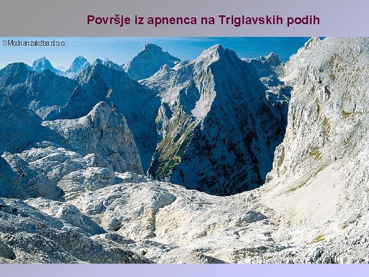 Površje iz apnenca na Triglavskih podih 