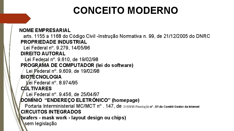 CONCEITO MODERNO NOME EMPRESARIAL arts. 1155 a 1168 do Código Civil -Instrução Normativa n.