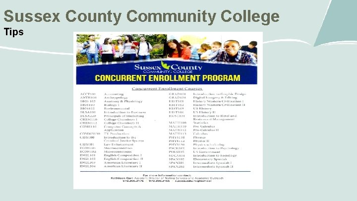 Sussex County Community College Tips 