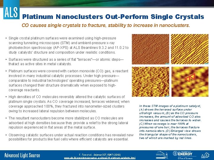 Platinum Nanoclusters Out-Perform Single Crystals CO causes single crystals to fracture, stability to increase