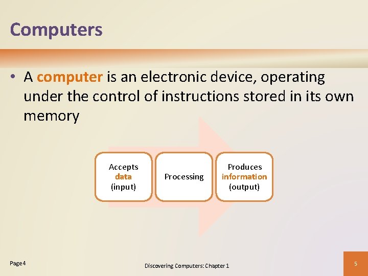 Computers • A computer is an electronic device, operating under the control of instructions