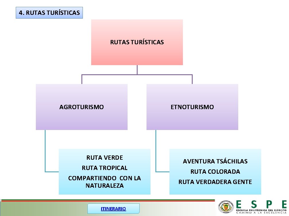 4. RUTAS TURÍSTICAS AGROTURISMO RUTA VERDE RUTA TROPICAL COMPARTIENDO CON LA NATURALEZA ITINERARIO ETNOTURISMO