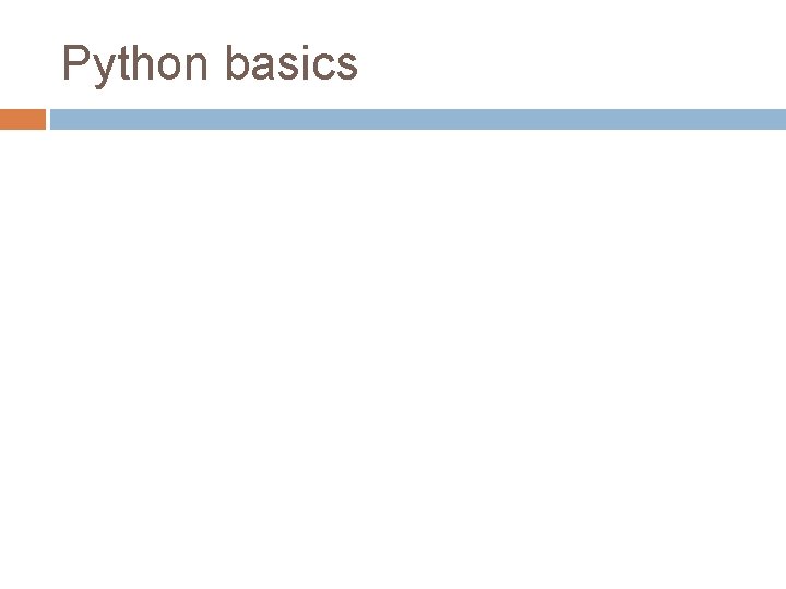 Python basics 