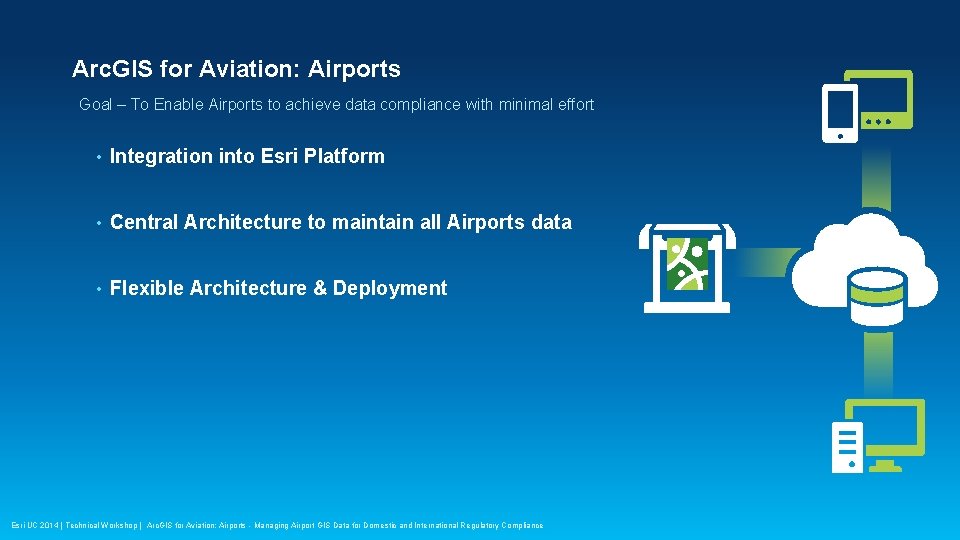 Arc. GIS for Aviation: Airports Goal – To Enable Airports to achieve data compliance