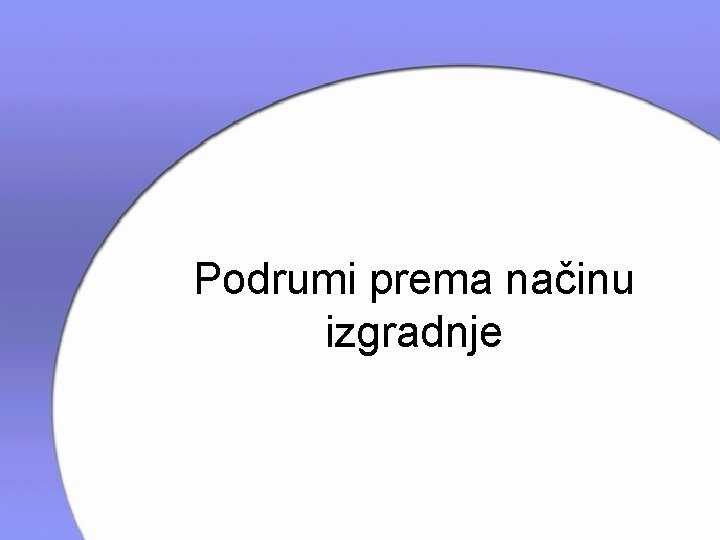 Podrumi prema načinu izgradnje 