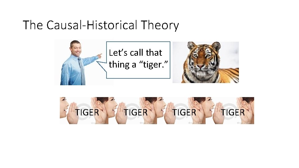 The Causal-Historical Theory Let’s call that thing a “tiger. ” TIGER 