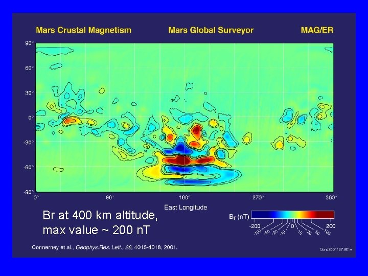 Br at 400 km altitude, max value ~ 200 n. T 