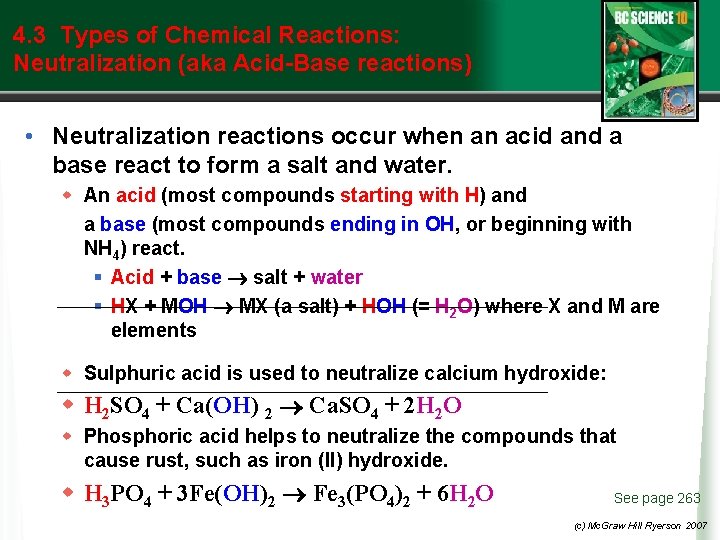 4. 3 Types of Chemical Reactions: Neutralization (aka Acid-Base reactions) • Neutralization reactions occur 4. 3 Types of Chemical Reactions: Neutralization (aka Acid-Base reactions) • Neutralization reactions occur
