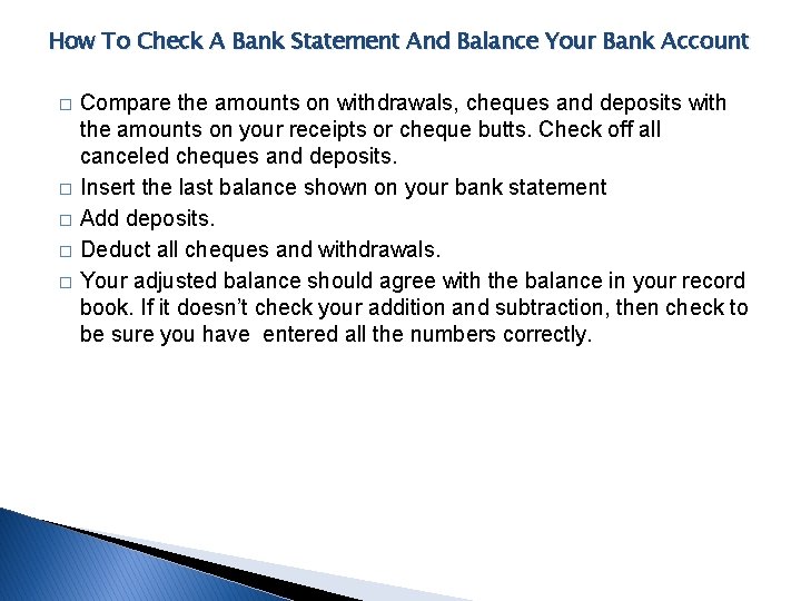 How To Check A Bank Statement And Balance Your Bank Account � � �