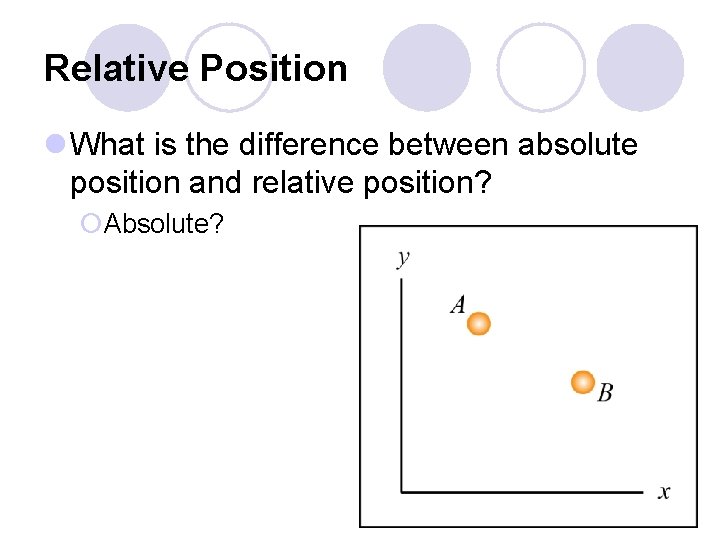 Relative Position l What is the difference between absolute position and relative position? ¡Absolute?