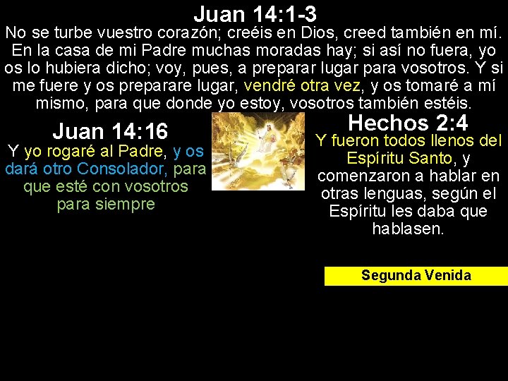 Juan 14: 1 -3 No se turbe vuestro corazón; creéis en Dios, creed también