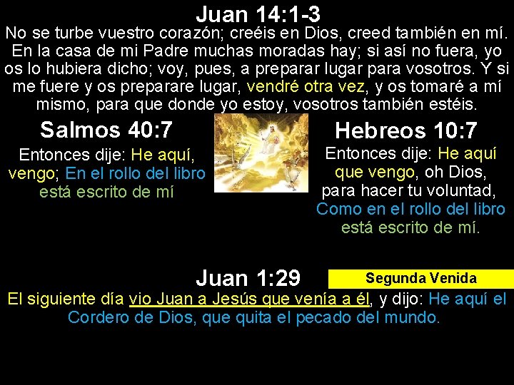 Juan 14: 1 -3 No se turbe vuestro corazón; creéis en Dios, creed también