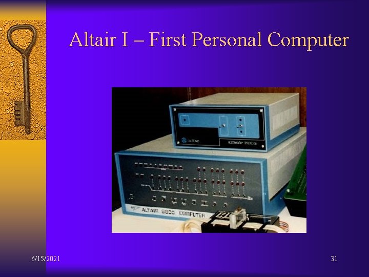 Altair I – First Personal Computer 6/15/2021 31 