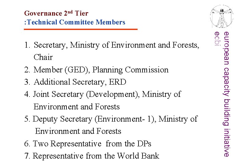 Governance 2 nd Tier : Technical Committee Members european capacity building initiative ecbi 1.