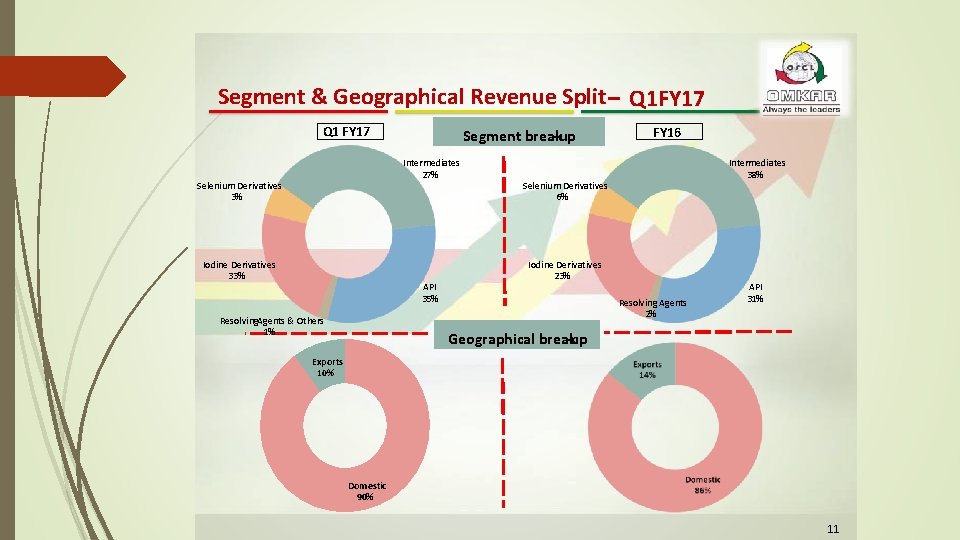 Segment & Geographical Revenue Split – Q 1 FY 17 Q 1 FY 17