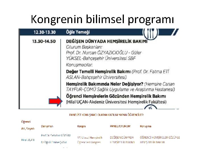 Kongrenin bilimsel programı 