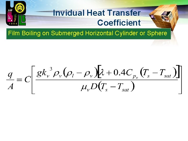 LOGO Invidual Heat Transfer Coefficient Film Boiling on Submerged Horizontal Cylinder or Sphere 