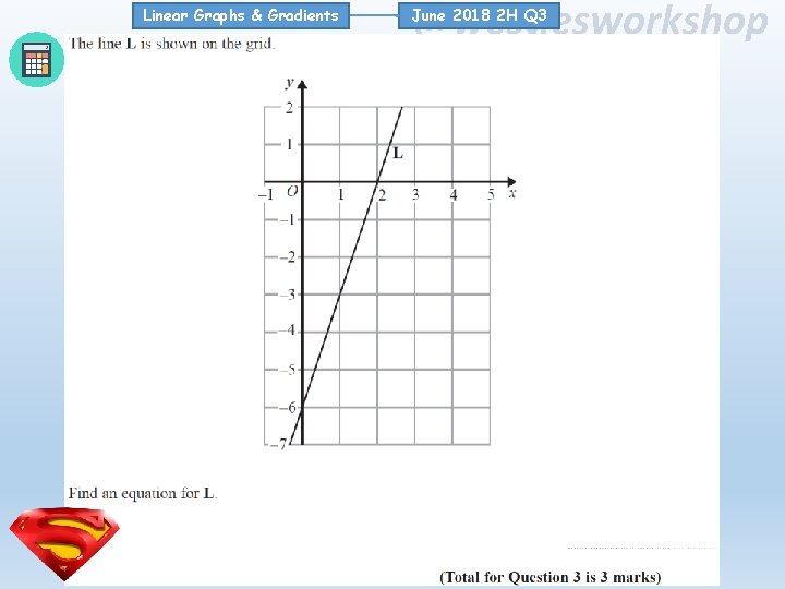 Linear Graphs & Gradients @westiesworkshop June 2018 2 H Q 3 Linear Graphs & Gradients @westiesworkshop June 2018 2 H Q 3