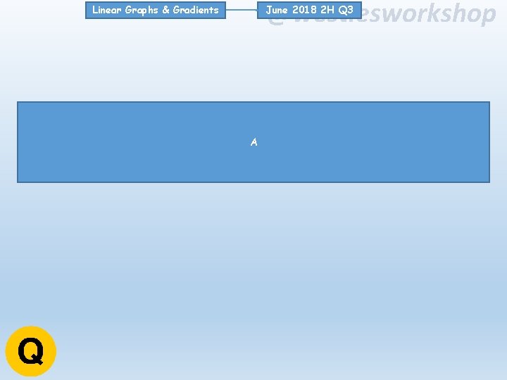 @westiesworkshop June 2018 2 H Q 3 Linear Graphs & Gradients A @westiesworkshop June 2018 2 H Q 3 Linear Graphs & Gradients A