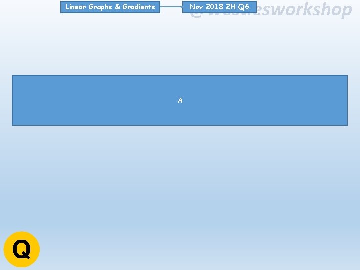 @westiesworkshop Nov 2018 2 H Q 6 Linear Graphs & Gradients A @westiesworkshop Nov 2018 2 H Q 6 Linear Graphs & Gradients A