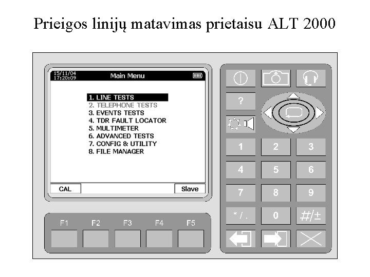 Prieigos linijų matavimas prietaisu ALT 2000 
