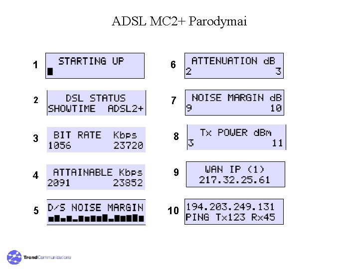 ADSL MC 2+ Parodymai 1 6 2 7 3 8 4 9 5 10