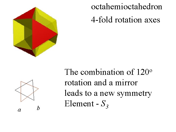 octahemioctahedron 4 -fold rotation axes a b The combination of 120 o rotation and