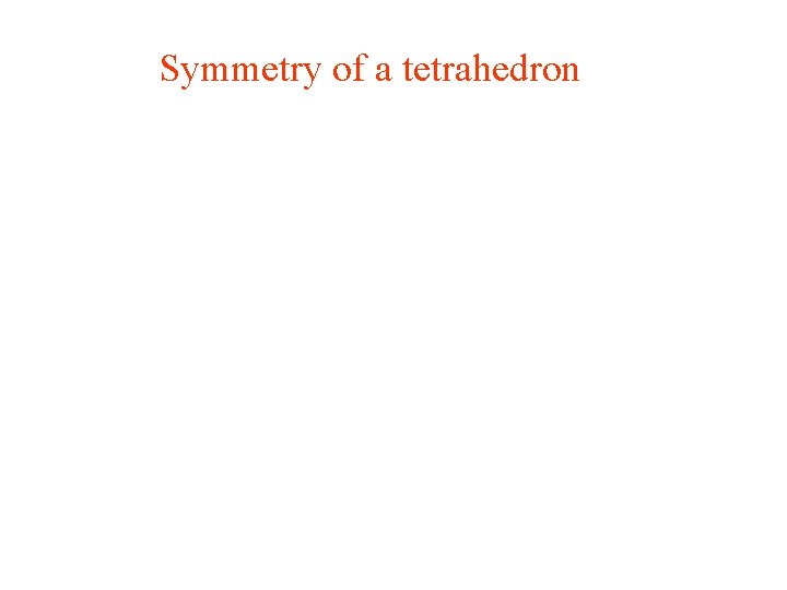 Symmetry of a tetrahedron 