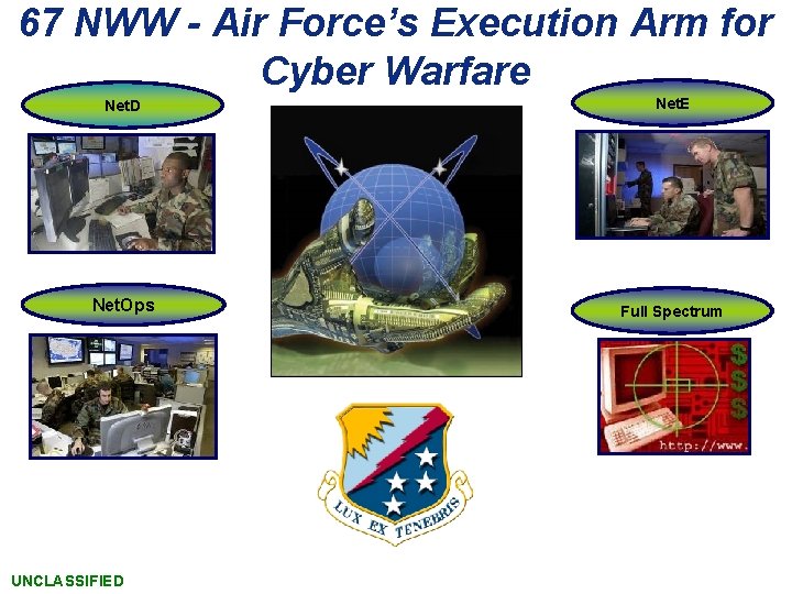 67 NWW - Air Force’s Execution Arm for Cyber Warfare Net. D Net. E 67 NWW - Air Force’s Execution Arm for Cyber Warfare Net. D Net. E