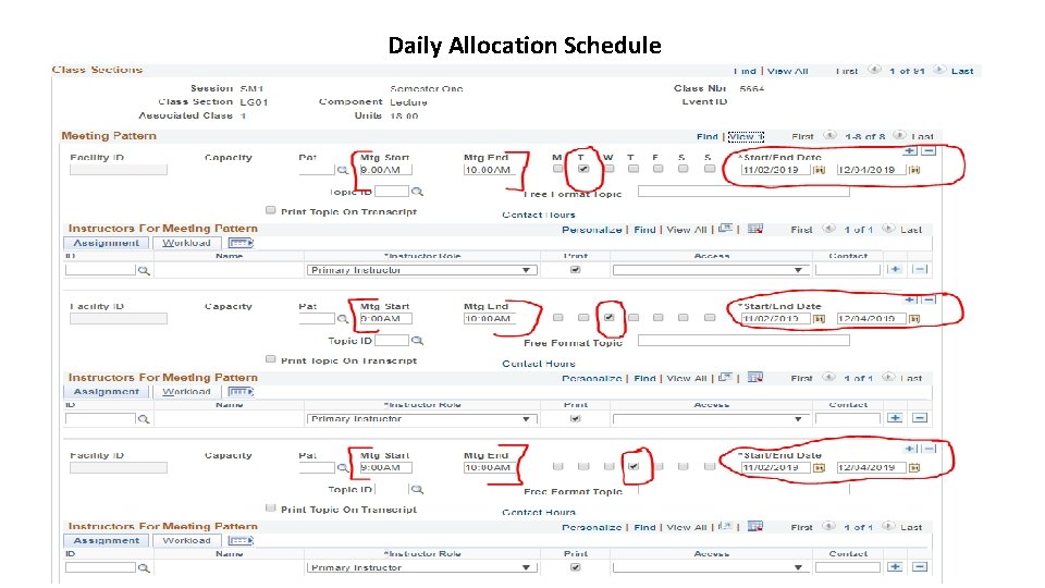 Daily Allocation Schedule 