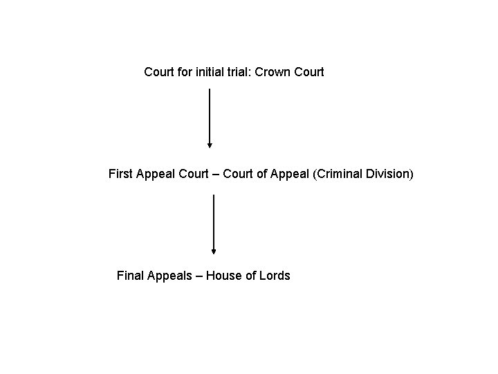 Court for initial trial: Crown Court First Appeal Court – Court of Appeal (Criminal