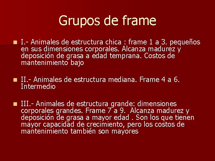 Grupos de frame n I. - Animales de estructura chica : frame 1 a Grupos de frame n I. - Animales de estructura chica : frame 1 a