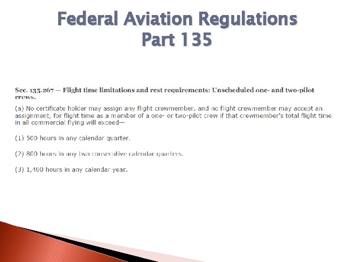 Federal Aviation Regulations Part 135 