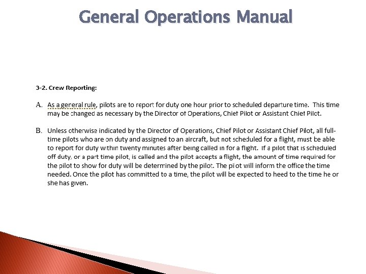 General Operations Manual 