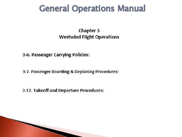 General Operations Manual 