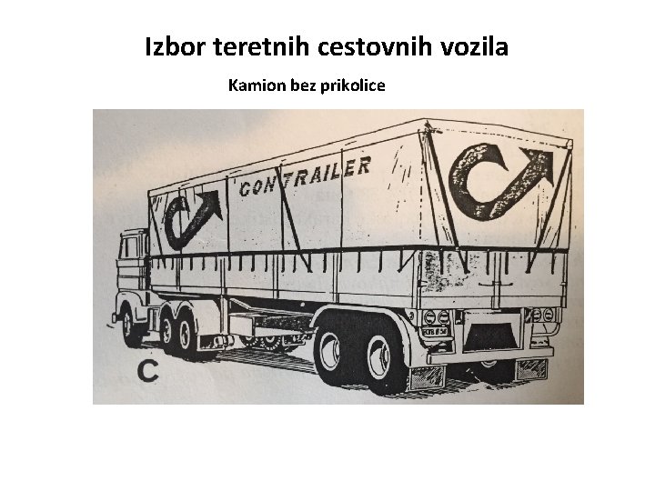 Izbor teretnih cestovnih vozila Kamion bez prikolice 