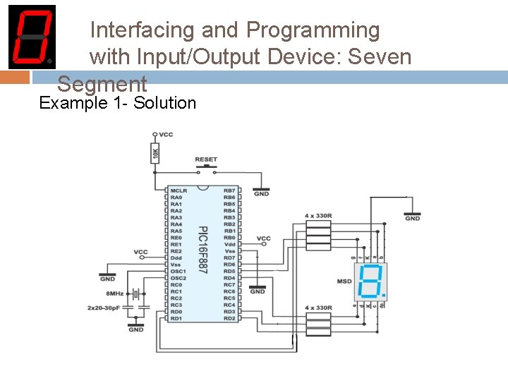 Interfacing and Programming with Input/Output Device: Seven Segment Example 1 - Solution 