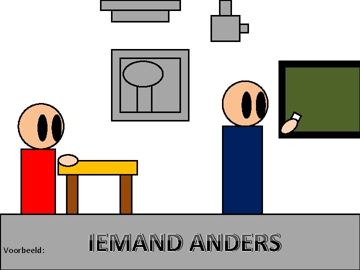 Voorbeeld: IEMAND ANDERS 