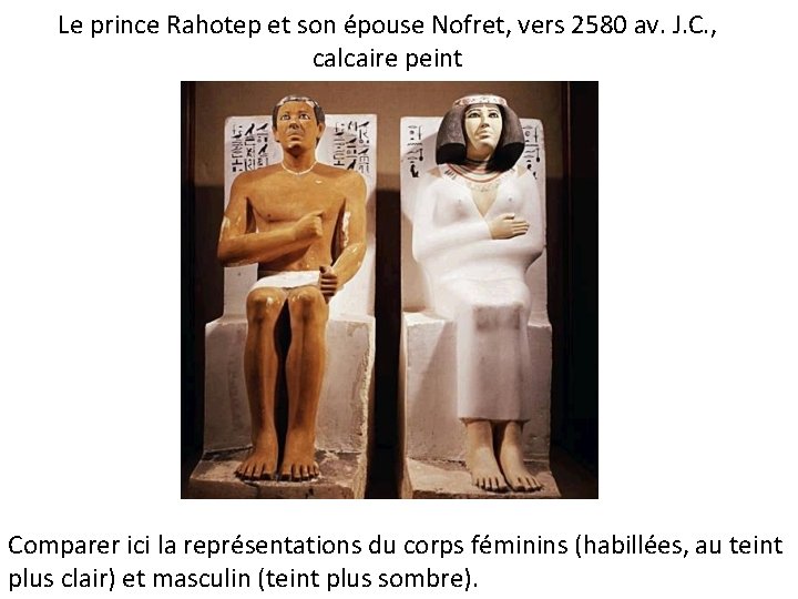 Le prince Rahotep et son épouse Nofret, vers 2580 av. J. C. , calcaire