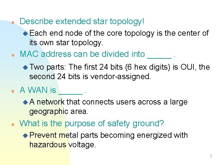 General Review Semester 1 n n Computer Basics