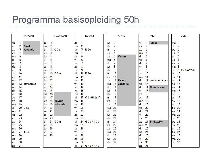 Programma basisopleiding 50 h 