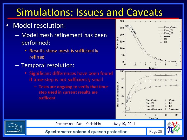 Simulations: Issues and Caveats • Model resolution: – Model mesh refinement has been performed: