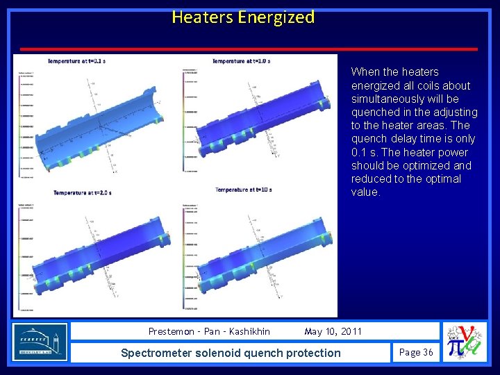 Heaters Energized When the heaters energized all coils about simultaneously will be quenched in