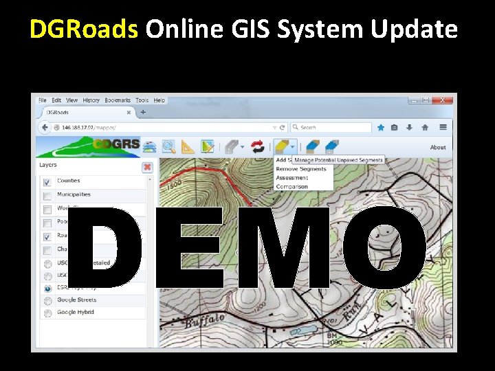 DGRoads Online GIS System Update DEMO 