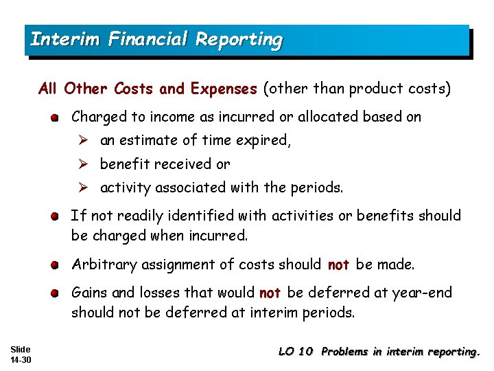 Interim Financial Reporting All Other Costs and Expenses (other than product costs) Charged to