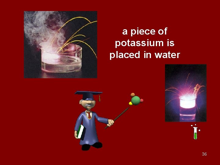 a piece of potassium is placed in water 36 